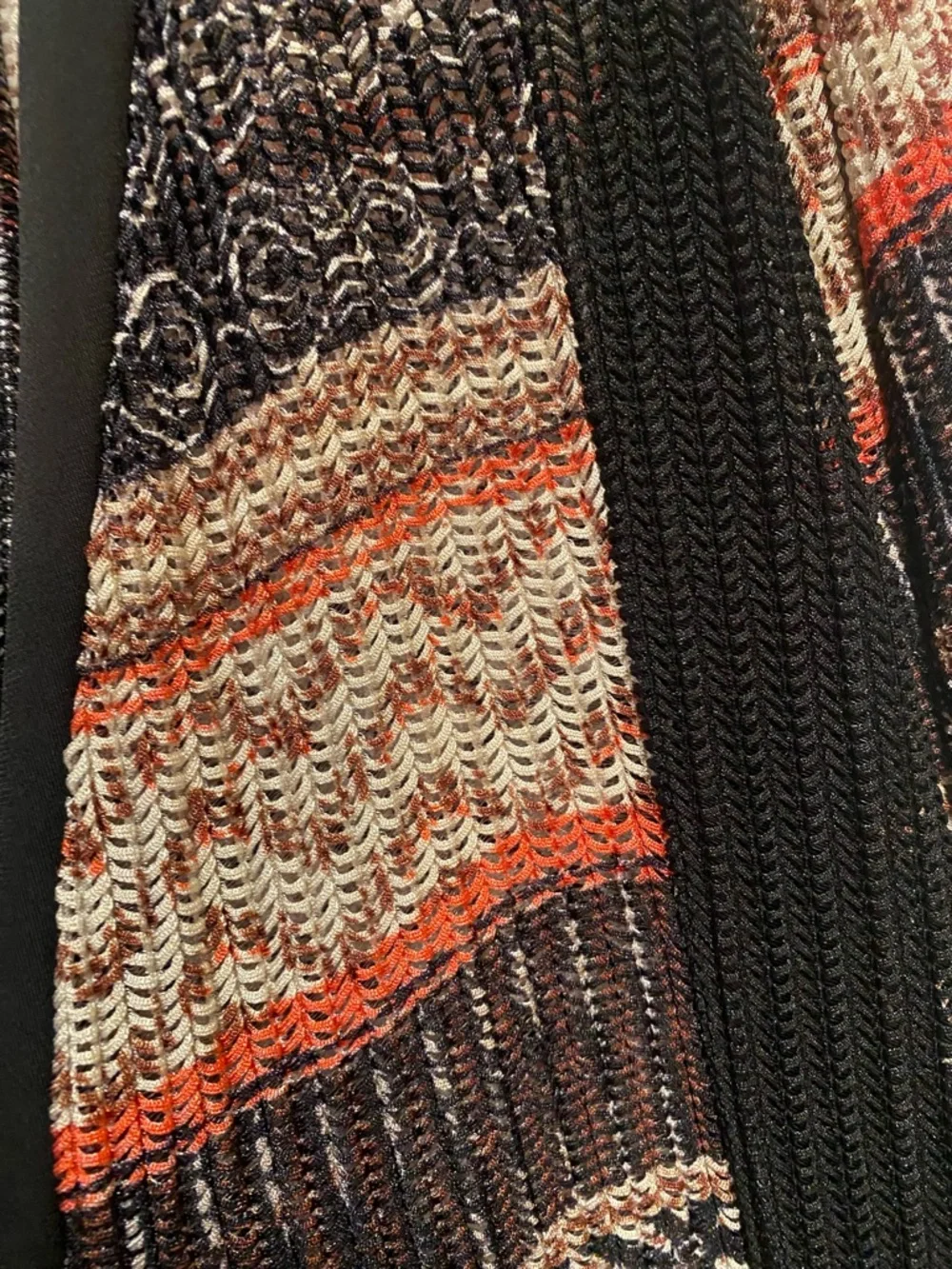 Catherines Black Multi-Pattern Open-Front Cardigan